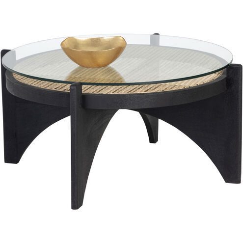 Adora 38 X 18 inch Clear / Black Coffee Table, Small